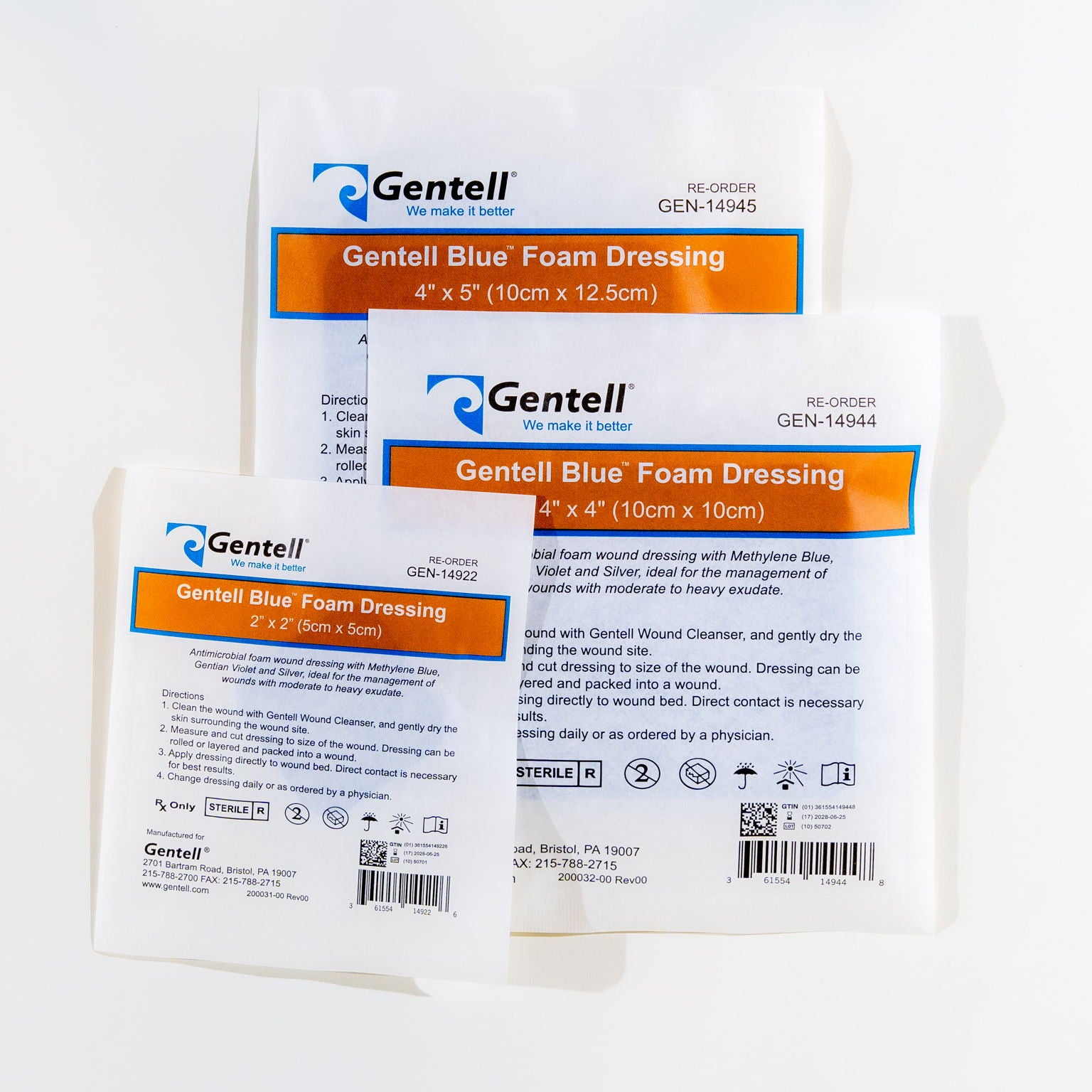 Gentell Blue Foam Dressing