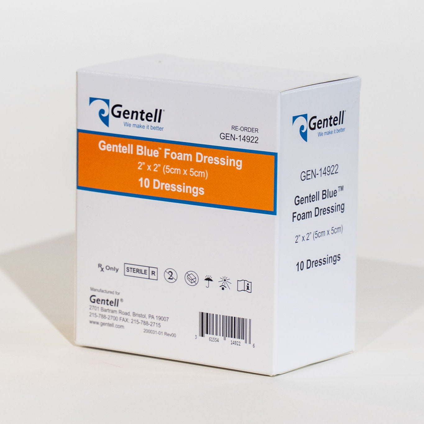 Gentell Blue Foam Dressing