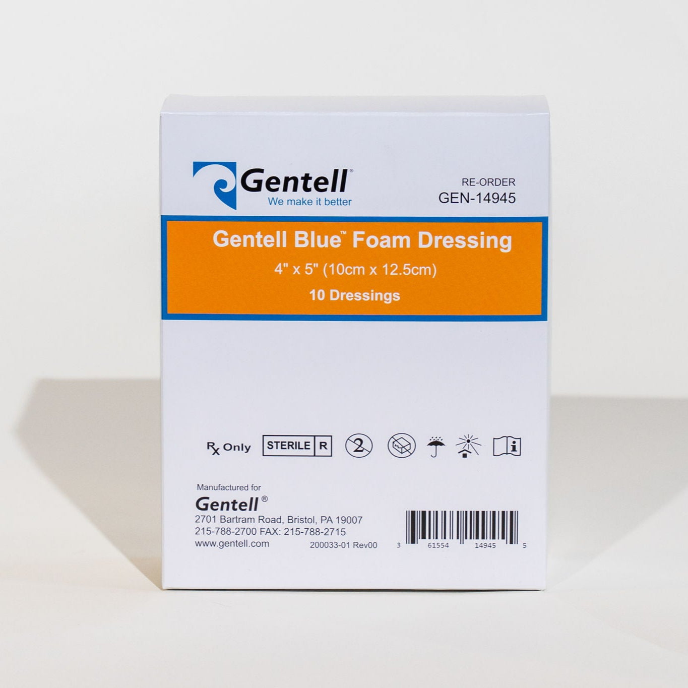 Gentell Blue Foam Dressing