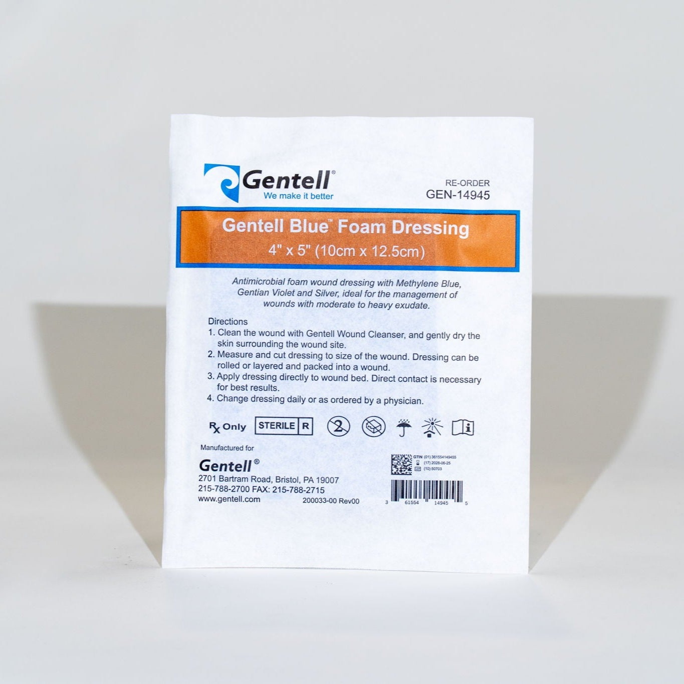 Gentell Blue Foam Dressing