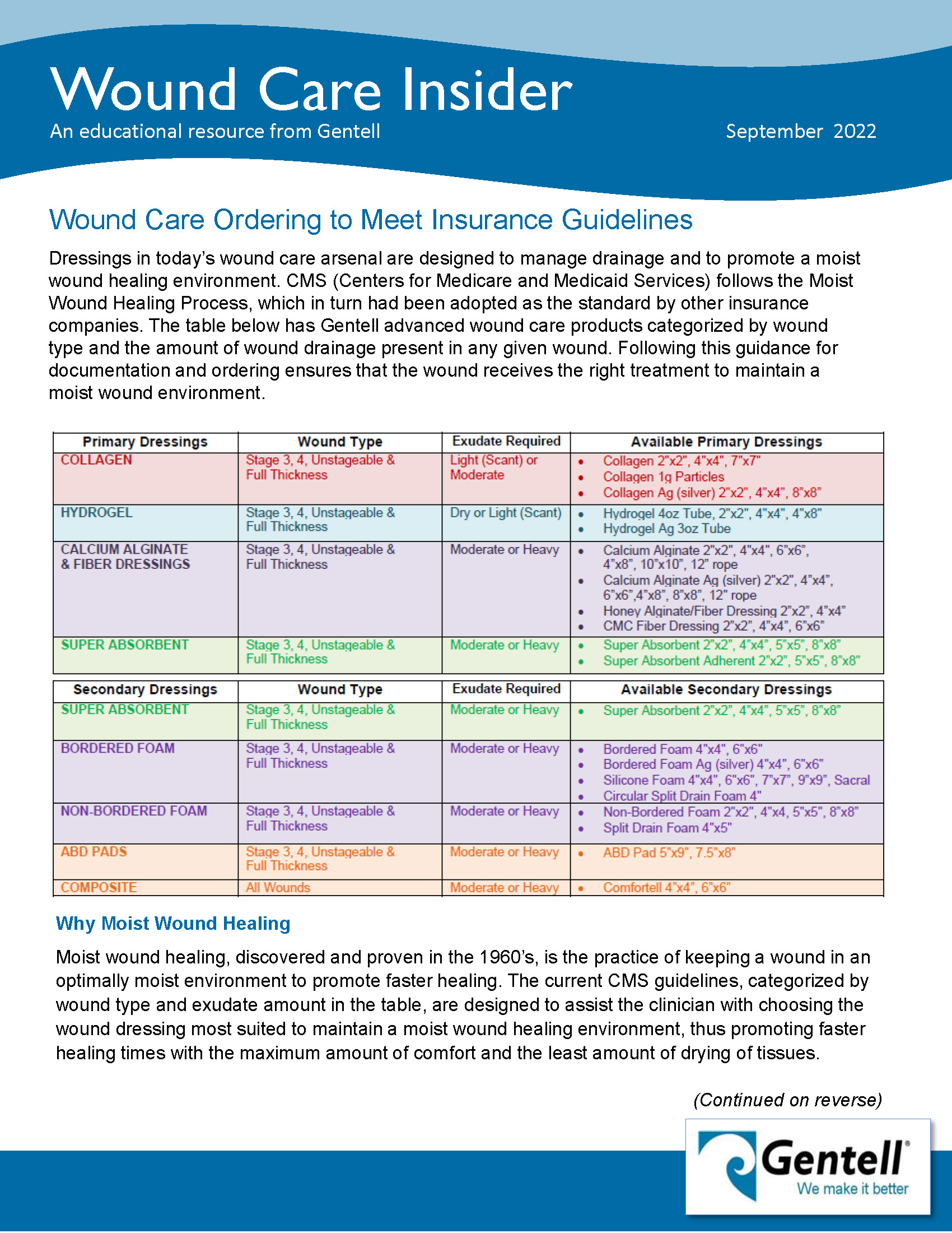 Ordering To Meet Insurance Guidelines  Page 1 - Gentell